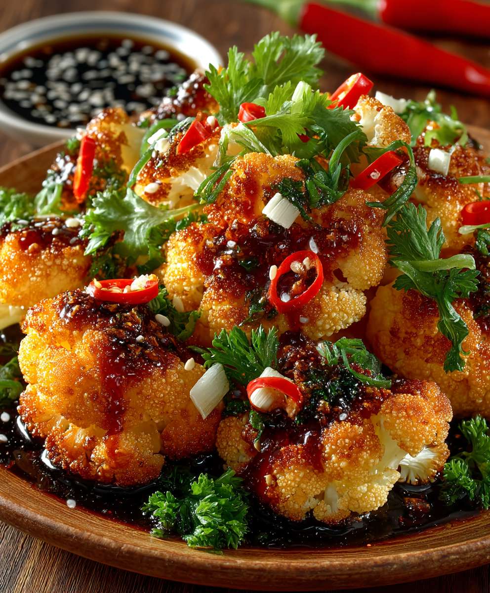 Sweet Spicy Baked Cauliflower